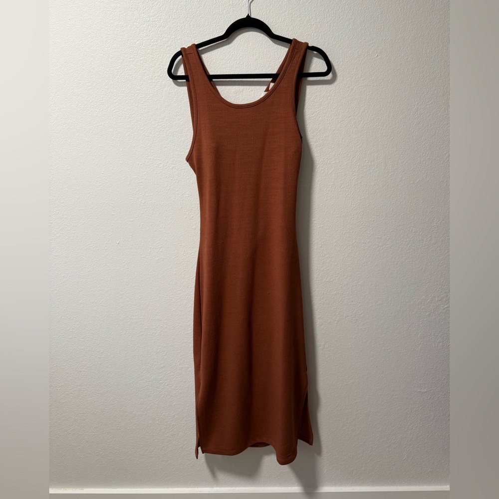 Elegant Burnt Orange Sleeveless Dress